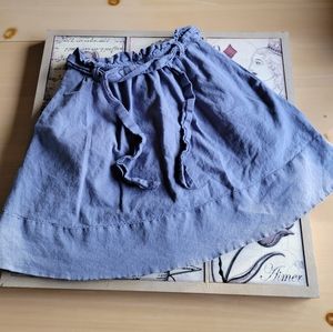 Odille Anthropologie Blue Ruffle Top Skater Skirt